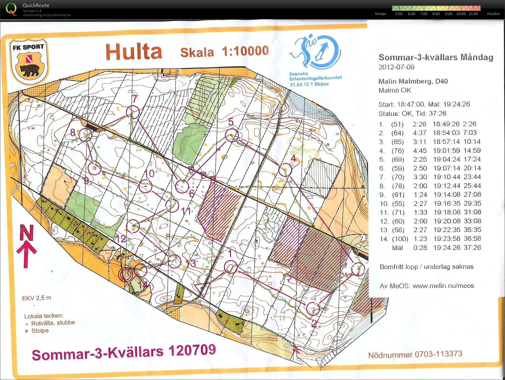 Etapp 1 3-kvällars Sjöbo (09.07.2012)