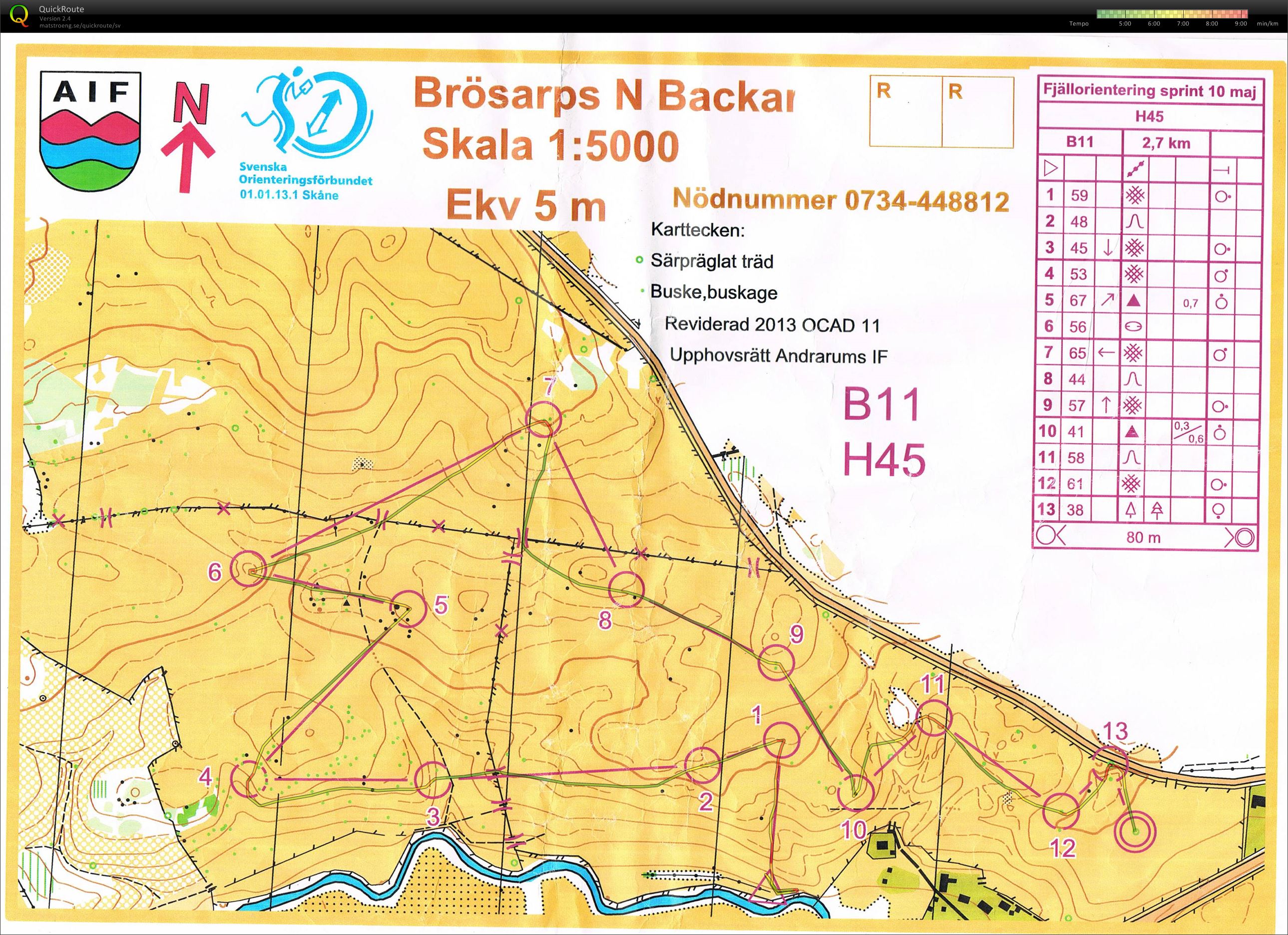 Skånsk fjällorientering Sprint (10.05.2013)