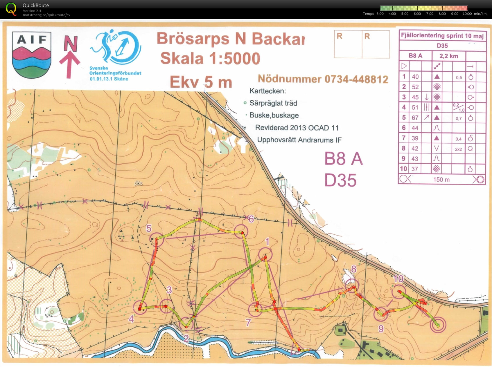 Skånsk fjällorientering (sprint) (2013-05-10)