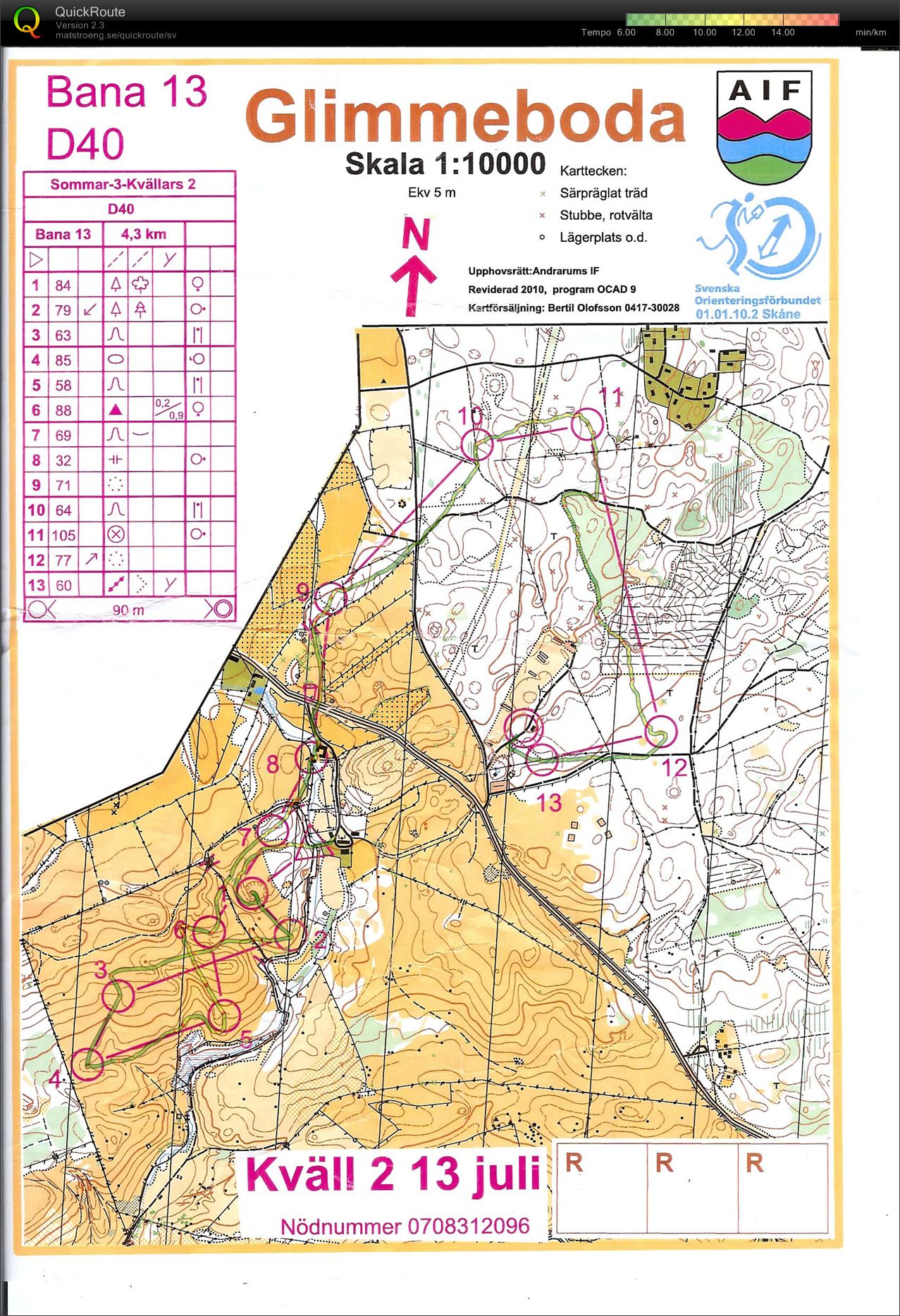 Andrarums 3-kvällars E2 (2010-07-13)